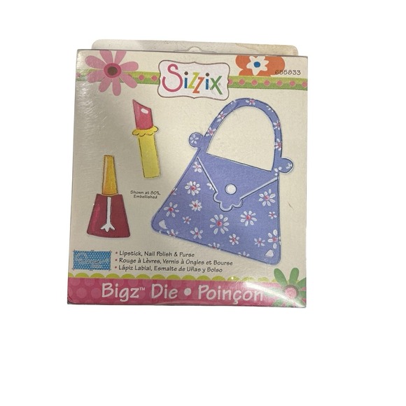 Sizzix Other - Sizzix Bigz Cutting Die Lipstick, Nail Polish & Purse #655833